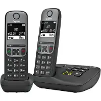Gigaset A705A DUO, DECT-Telefon, Kabelloses Mobilteil, 100 Eintragungen, Anrufer-Identifikation, Schwarz