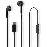 Nedis Kopfhörer mit Kabel - USB-C - Kabellänge: 1.20 m - Eingebautes Mikro - Lautstärke-Regler - Schwarz