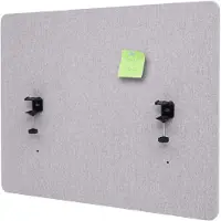 Mendler Akustik-Tischtrennwand HWC-G75, Büro-Sichtschutz Schreibtisch Pinnwand, doppelwandig Stoff/Textil - 60x75cm grau