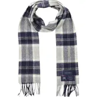 Suitable Geeigneter Herrenschal Kariert Merino Blau Grau