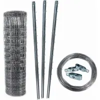 Aquagart 150m Wildzaun Forstzaun 150/19/15 Schwere Ausführung + Pfosten + Spanndraht
