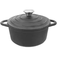 Orion Gusseisentopf Kochtopf Kessel aus Gusseisen mit Deckel schwer 20 cm 2,7l