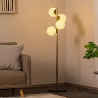 Opviq Stehlampe Faze , messing / gold, für Wohn- / Esszimmer, Metall, Stehlampe