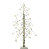 Beliani Outdoor LED Weihnachtsbeleuchtung Weiß Kunststoff 122 cm in Baumform Birke mit Stromanschluss zum Aufstellen für Außen Deko Adventsdekoration
