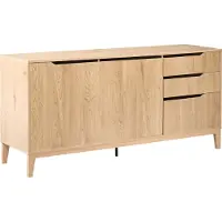 Beliani Sideboard Hellbraun mit 2 Türen und Schubladen MDF-Aufbewahrung Holzbeine Wohnzimmer Skandinavischer moderner Stil