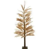Beliani Outdoor LED Weihnachtsbeleuchtung Beige Kunststoff 190 cm in Baumform Pampasgras-Baum mit Stromanschluss zum Aufstellen für Außen Deko Advent