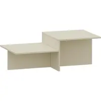 En.casa Couchtisch ‘Taniena’ mit doppelter Tischplatte eckig 100 x 55 x 35 cm Sandfarben