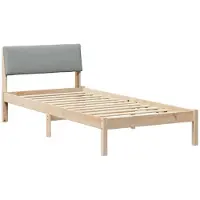 vidaXL Bettgestell Braun und hellgrau 90 x 200 cm Massivholz Kiefer