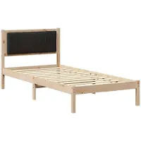 vidaXL Bettgestell mit gepolstertem Kopfteil Schwarz 90 x 200 cm
