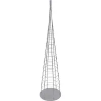 Mendler Deko-Baum MCW-O91, Weihnachtsbaum Schmuckbaum Weihnachtsdeko Christbaum zum Beschmücken, Metall 160cm silberfarben