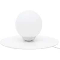 Licht-Erlebnisse Nachttischleuchte Metall Glas Ø 30 cm 15 cm Weiß E27 Kugel Schirm Tischlampe