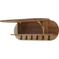En.casa Wandgarderobe Vilkön mit Ablagefach 80x16x30 cm Walnussoptik