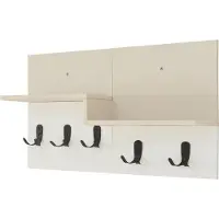 En.casa Wandgarderobe Botaruvn mit 2 Ablagen 34x59x13 cm Beige/Weiss