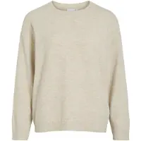 Vila Strickpullover "VILIGA L/S O-NECK KNIT TOP - NOOS" Materialmix, relaxed fit