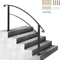 Vevor Eingangsgeländer Treppengeländer Handlauf Schmiedeeisen 5 Stufen Treppe