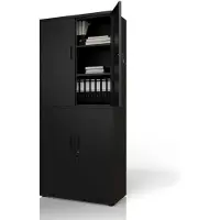 Juskys METALLSCHRANK 180/80/40 cm schwarz abschließbar