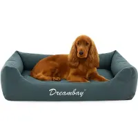 Flamingo Hundebett Dreambay rechteckig petrol, Maße: 80 x 67 x 22 cm