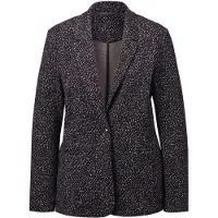 Goldner Hüftlanger Businessblazer, Multicolor in marine / gemustert | Gr.: 48