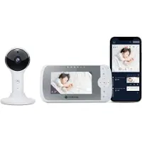 Motorola VM64 Babyphone mit Kamera und App - 4,3" WiFi Video-Babyphone mit Smartphone-App - 2-Wege-Audio, Nachtsicht, Temperatur, Schlaflieder, Digitalzoom