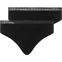 Chantelle Slip "Slip Slip Cozy Chic 2P 2er Pack", Damen, Gr. XL, schwarz, Obermaterial: 80% Modal CMD. 20% Elasthan EL., Unterhosen Slip