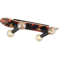 QAZQA Wandleuchte Schwarz mit Rot 80cm - Skateboard