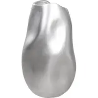 Gilde Bodenvase "Bodenvase organisch Jolie silberfarben H. 50,5 cm", silberfarben, B:29cm H:50,5cm T:27cm, Kunstharz, Vasen, Bodenvase