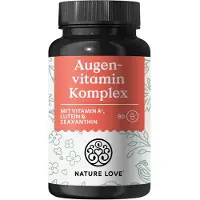 Nature Love Augenvitamin Komplex - 90 Kapseln mit Vitamin A Lutein, Zeaxanthin und E 34 g