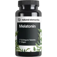 Natural Elements Melatonin – 365 Tabletten 0,5mg Melatonin/Tablette Einschlafspray-Alternative 45 g