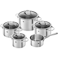 Zwilling Topf-Set "Essence" Set, je 1 Kochtopf Ø 16/20/24 cm, 1 Bratentopf Ø 20 cm, 1 Stieltopf Ø 16 cm, 9 Stk. tlg. Edelstahl 18/10