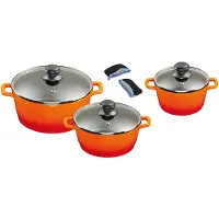 King Topf-Set Set, 1x Kochtopf Ø 16 cm, 1x Kochtopf Ø 24 cm, 1x Kochtopf Ø 20 cm, 6 Stk. tlg. Aluminiumguss