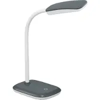 TRIO Moderne LED Schreibtischleuchte flexibel in Grau, 36cm hoch mit Touch Dimmer