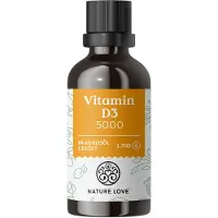 Nature Love Vitamin D3 5000 (50ml flüssig) - Laborgeprüfte I.e. pro Tropfen in MCT-Öl Kokos 50 ml