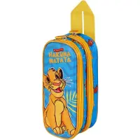 KARACTERMANIA Disney Der König der Löwen Hakuna 3D Doppelfedermäppchen, Blau