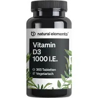Natural Elements Vitamin D3 1000 I.E. Tabletten - 365 Tabletten_für 12 Monate