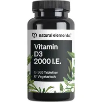Natural Elements Vitamin D3 2000 I.E. Tabletten - 365 Tabletten_für 12 Monate