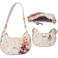 TOPModel - Halfmoon Handbag COWGIRL - Cream with Pale Purple and Yellow Accents - Small