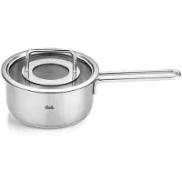 Fissler Pure Collection / Edelstahl-Stielkasserolle (Ø 16 cm, 1,4L) inkl. Glas-Deckel, Innenskalierung - Induktion