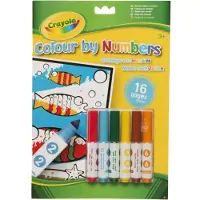 Crayola Colour By Numbers Malset Tiere 16 Seiten & 6 Stifte