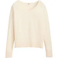 Levi's Petal Vneck Sweater White Swan Lightweight Größe: XS | Strickpullover Outlet | Damen | Weiß