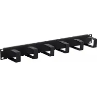 Triton RAB-VP-X21-A1 19" Kabelführungspanel 1HE, 6 Metallbügel 40x70mm, schwarz