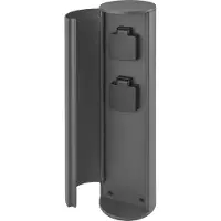CMD 9016 Steckdosensäule Aluminium anthrazit 2 x Steckdose