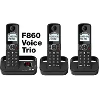 Alcatel F860 Voice, DECT-Telefon, Kabelloses Mobilteil, Freisprecheinrichtung, 100 Eintragungen, Anrufer-Identifikation, Schwarz