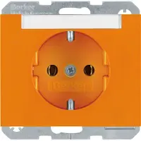 Berker Steckdose SCHUKO mit Beschriftungsfeld K.1/K.5 orange, glänzend