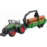 Bburago 18-31677 - Traktor - Fendt 1050 Vario mit Holztransporter (10cm)
