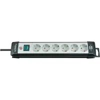 Brennenstuhl Premium-Line Steckdosenleisten, 6-fach, schwarz/lichtgrau