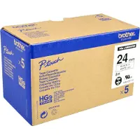 Brother HGE-251V5 - Schwarz auf Weiß - Rolle (2,4 cm x 8 m)