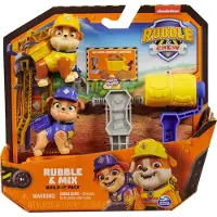 Paw Patrol Rubble & Crew – Actionfiguren-Set mit 2 Hundefiguren, 2 Bauspielzeugen und 85g Kinetic Sand Build-it-Sand, sortiert, Zufallsauswahl, 3 Jahr(e), Mehrfarbig