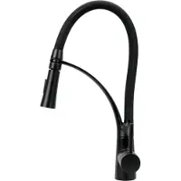 VOREL Küchenarmatur Flexible NOIR, schwarz 43cm, Wasserhahn, Spültischarmatur, Mischbatterie