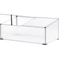 Beliani Mini-Gewächshaus Silber Aluminium u. Polycarbonat 4 mm 60x100x41 cm mit 2 Dachfenstern Rillen-Optik Tropenhaus für Garten