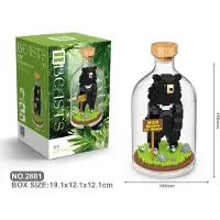 Tinisu Braunbär Bausteine Modell Figur Bär Klemmbausteine Flasche Micro-Bricks